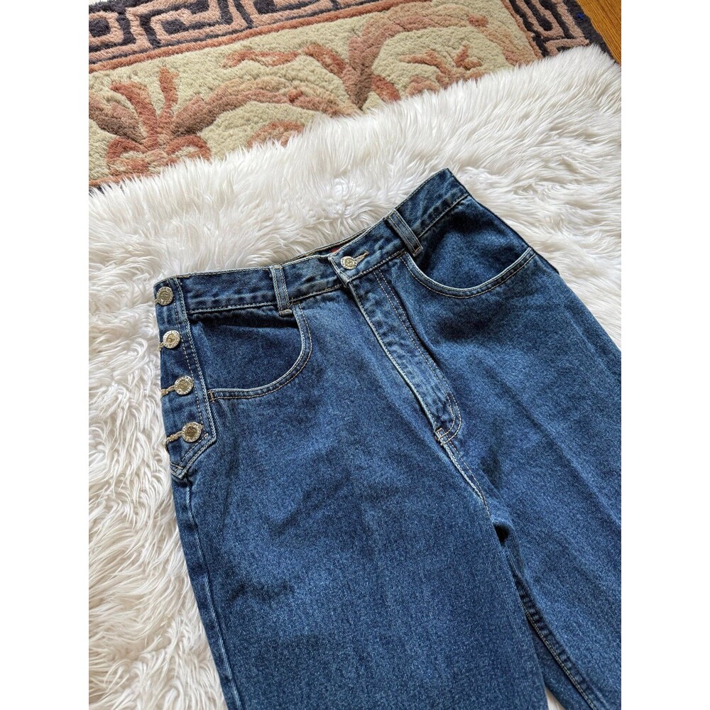 Classic Dark Blue Straight Leg Women's Jeans - Picture 4 of 9